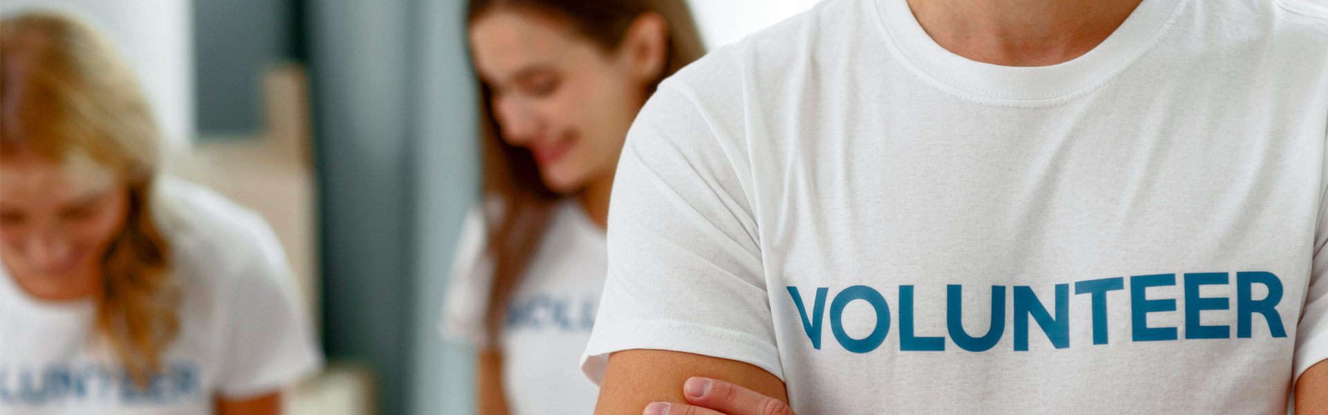 Volunteers working together in their community